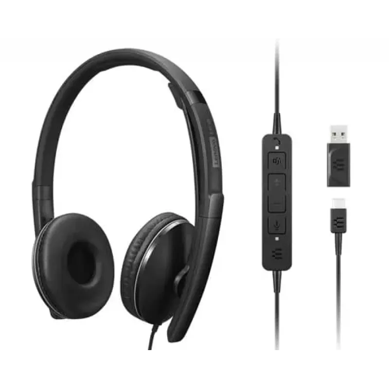 Lenovo 4XD1M45627 ausinės / ausinės su mikrofonu Laidinės Ant galvos USB Type-C Juoda
