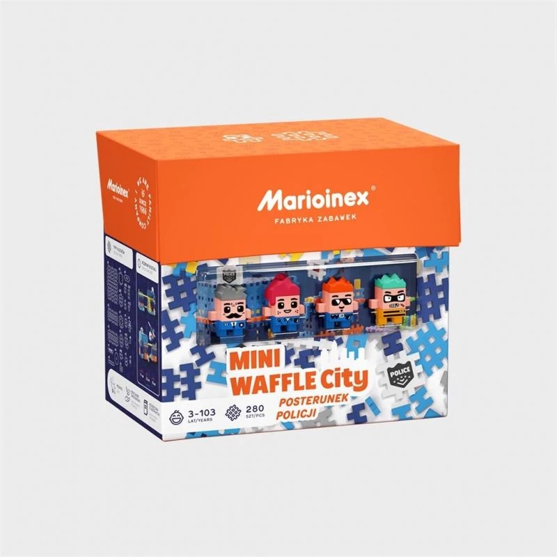 MARIOINEX Mini Waffle City policijos nuovados statybiniai blokeliai, 280 vnt.