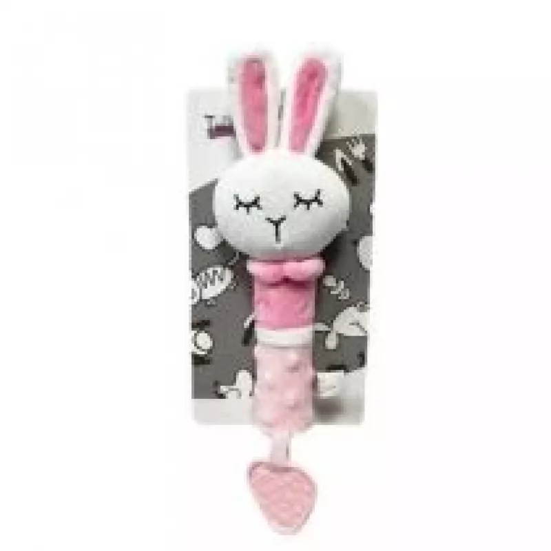 Minkštas pliušinis garsinis žaisliukas TULILO Bunny 17 cm — mielas barškutis kūdikiams ir mažiems vaikams