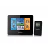 Skaitmeninė meteorologinė stotelė GreenBlue GB526 juoda — patalpoje -20…60°C, lauke -40…70°C, drėgmė -20…95%, laikrodis, mėnulio fazė