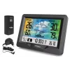 Hygrometer Thermometer GreenBlue GB540 — indoor 0–50°C / outdoor -20–65°C, DCF laikrodis, lauko jutiklis 60 m, juodas