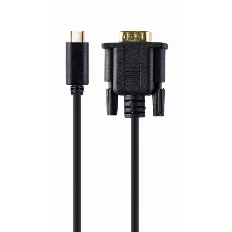 USB grafikos adapteris Gembird A-CM-VGAM-01, USB-C į VGA, 1920x1080, 0,15 m kabelis, juodas