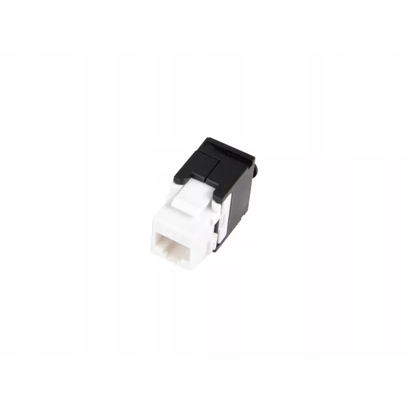 Keystone lizdas A-LAN MKB-U6-1 — RJ45 U/UTP Cat6, 22/26 AWG, juodas/baltas ABS korpusas