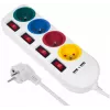 Maitinimo lizdas MACLEAN MCE229W — 4 lizdai, 2× USB, 1.5 m laidas, F tipas, 10 A, balta
