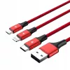 UNITEK C4049RD USB laidas 1,2 m USB A USB C/Micro-USB B/Lightning raudonas