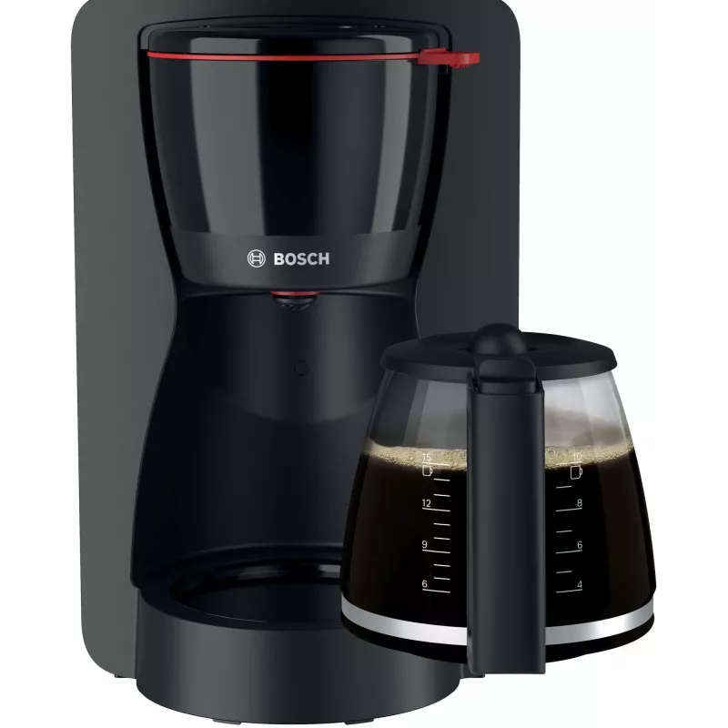 Drip coffee maker Bosch TKA2M113, 1.25 L vandens talpa, 15 puodelių, juoda