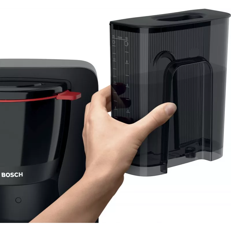 Drip coffee maker Bosch TKA2M113, 1.25 L vandens talpa, 15 puodelių, juoda