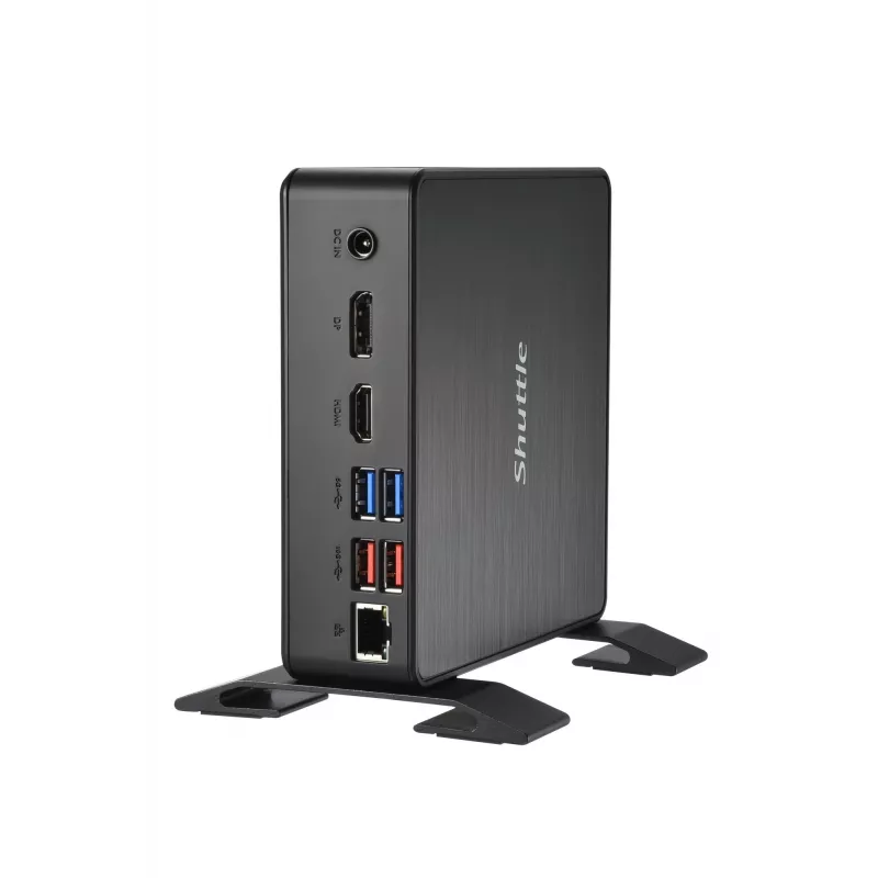 Shuttle XPC Nano PC NC40U, Intel Celeron 7305U, 1x HDMI, 1x DP, 1x USB-C/DP, 6x USB3.2, 1x 2,5 colio lizdas, 2x M.2, 1x LAN, RAID, 24/7 nuolatinis veikimas, įsk. VESA ir stovą