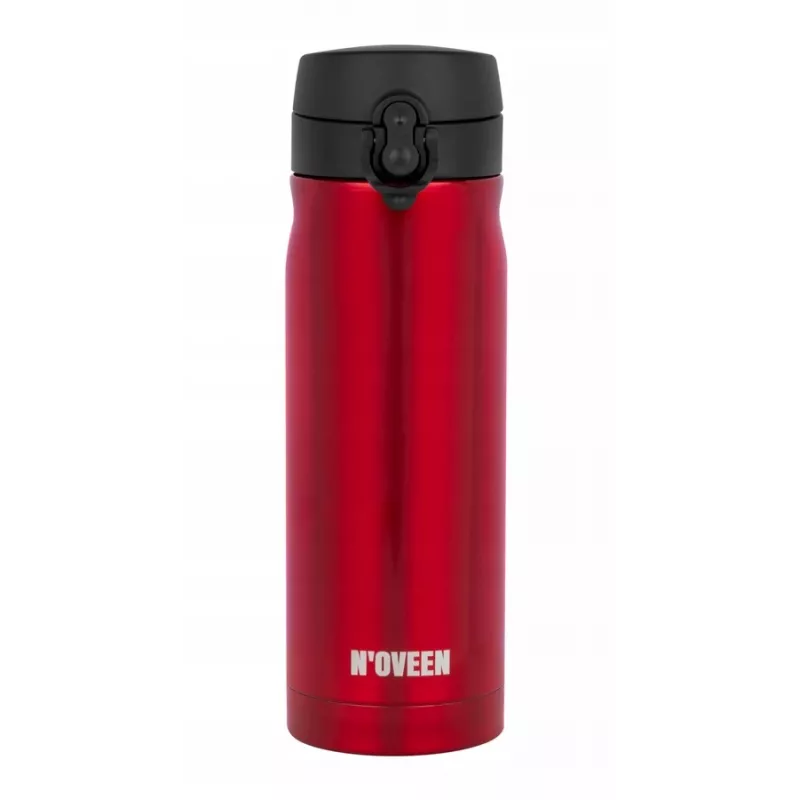 Termo butelis NOVEEN TB825 400 ml — izoliuotas nerūdijančio plieno gėrimų indas, raudonas
