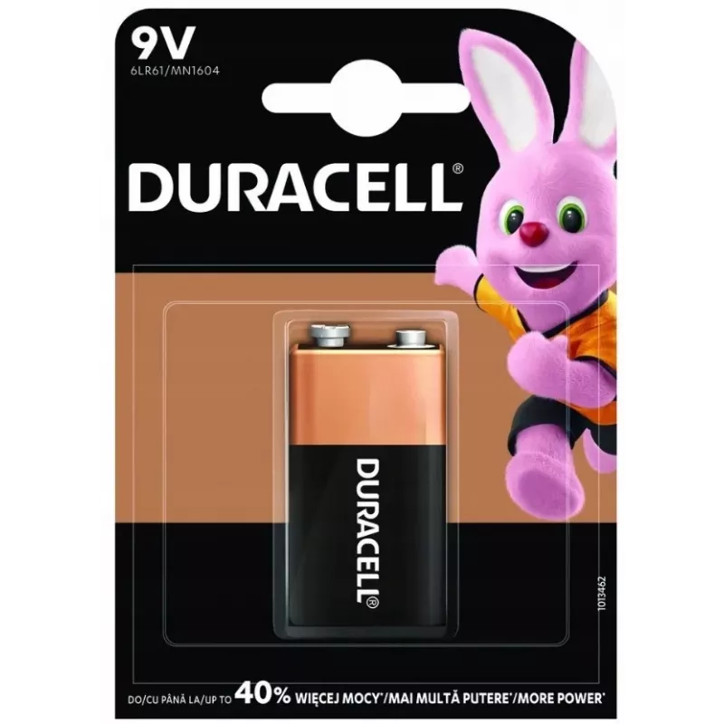 Duracell 9V baterija, vieno vieneto pakuotė 9VDUR BT0009