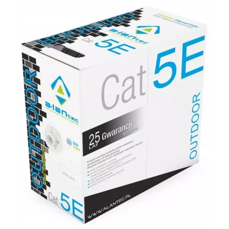 Tinklo kabelis A-LAN KIU5OUTZ305 U/UTP Cat5e 305 m Pilkas