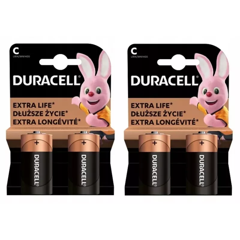(C X 4 vnt.) Duracell AA, AAA, D, C, 2032, 9V (LR14 LR20 6LR61 CR2032 asorti) baterijos
