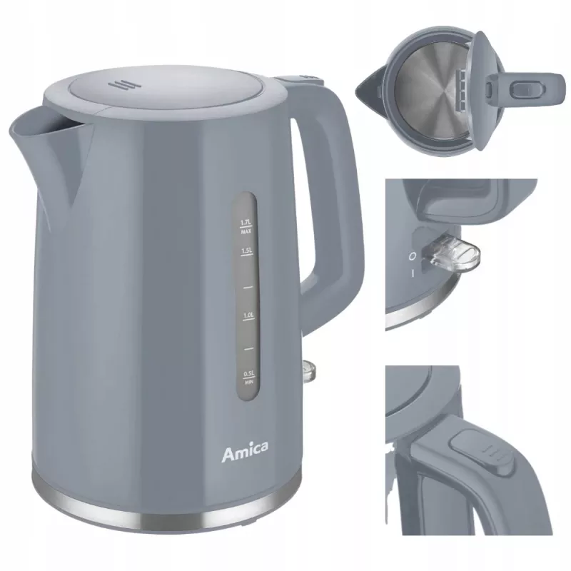 Elektrinis virdulys Amica 1,7 l 2200 W Pilkas