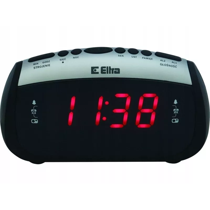 LED žadintuvo radijas Eltra ZOSIA 312PLL — juodas, PLL imtuvas, skaitmeninis ekranas