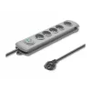 Qoltec 50272 viršįtampių apsaugos įrenginys, pilkas, 5 kintamosios srovės lizdai, 230 V, 3 m