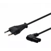 Maitinimo laidas SAVIO CL-144, 3 m, kampinis 2 kontaktų į IEC Type E jungtį, juodas
