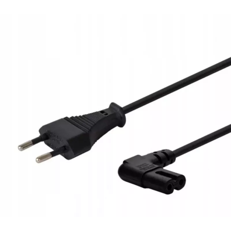 Maitinimo laidas SAVIO CL-144, 3 m, kampinis 2 kontaktų į IEC Type E jungtį, juodas
