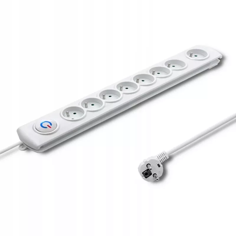 Apsauginis filtrų lizdas Qoltec 50293 Baltas 8 AC lizdai 230 V