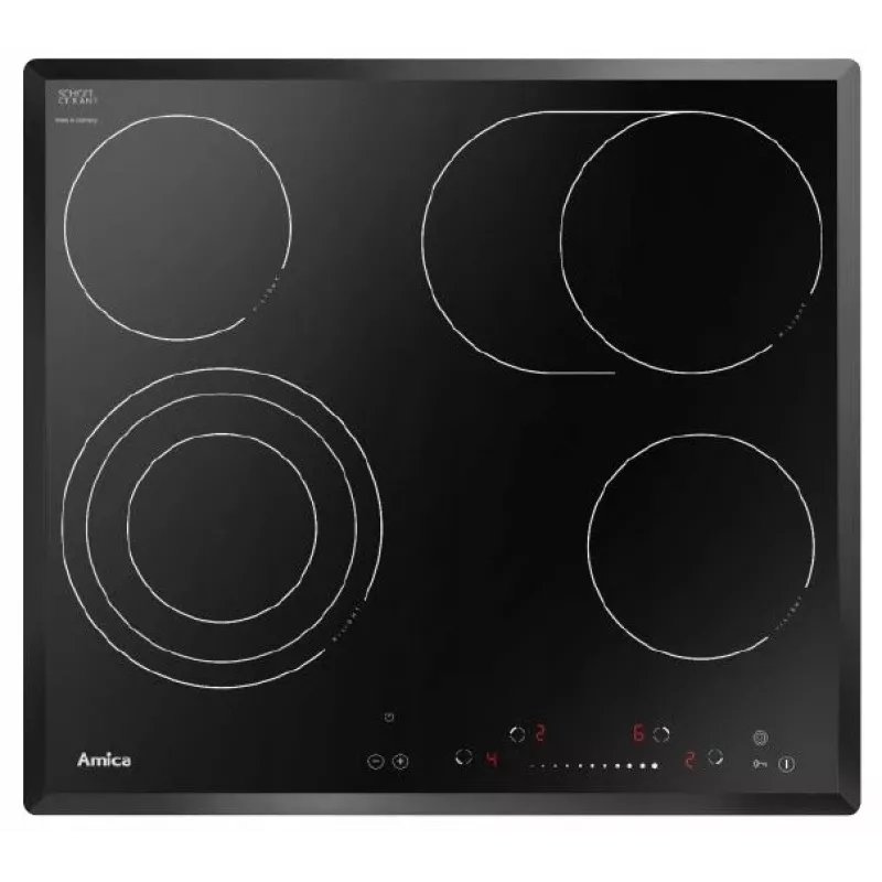 Keraminė kaitlentė Amica Pc 6411FTS užraktas nuo vaikų laikmatis