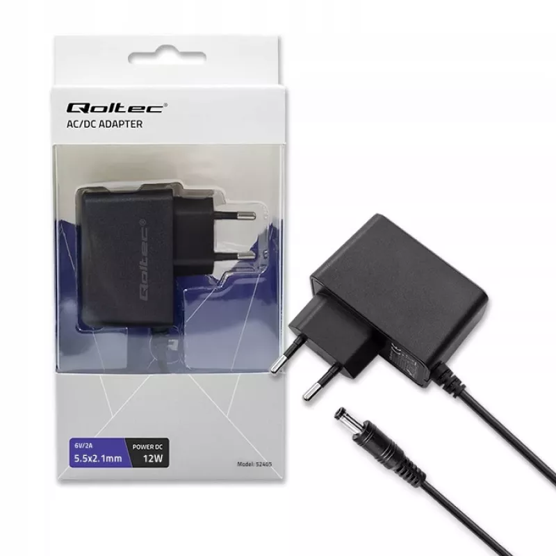 AC adapteris QOLTEC 52405 6V 2A 12W maitinimo šaltinis nešiojamiems įrenginiams