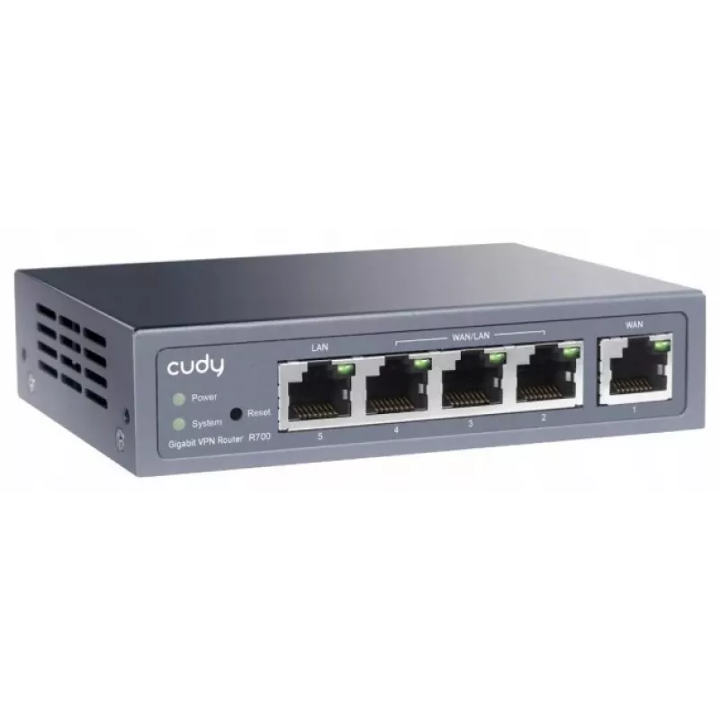 Cudy Gigabit Multi-WAN VPN maršrutizatorius laidinis maršrutizatorius Fast Ethernet, Gigabit Ethernet pilka