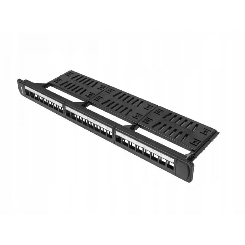 Patch panel 1U LANBERG PPKS-1124-B, 24 prievadų, 1U, ABS, juodas, 482,6×44,5×154 mm