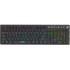 Klaviatūra IBOX AURORA K-6 — pilno dydžio QWERTY, RF belaidė + Bluetooth, RGB apšvietimas, mechaniniai žemo profilio klavišai, juoda