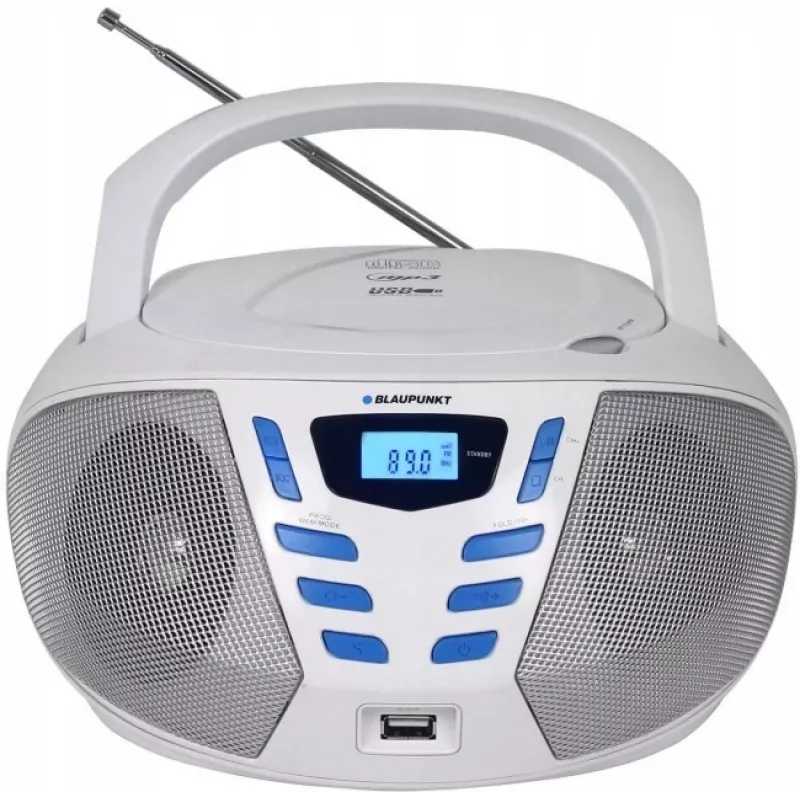 Blaupunkt BB7-WH nešiojama stereo sistema Skaitmeninė 2,4 W FM Pilka MP3 atkūrimas