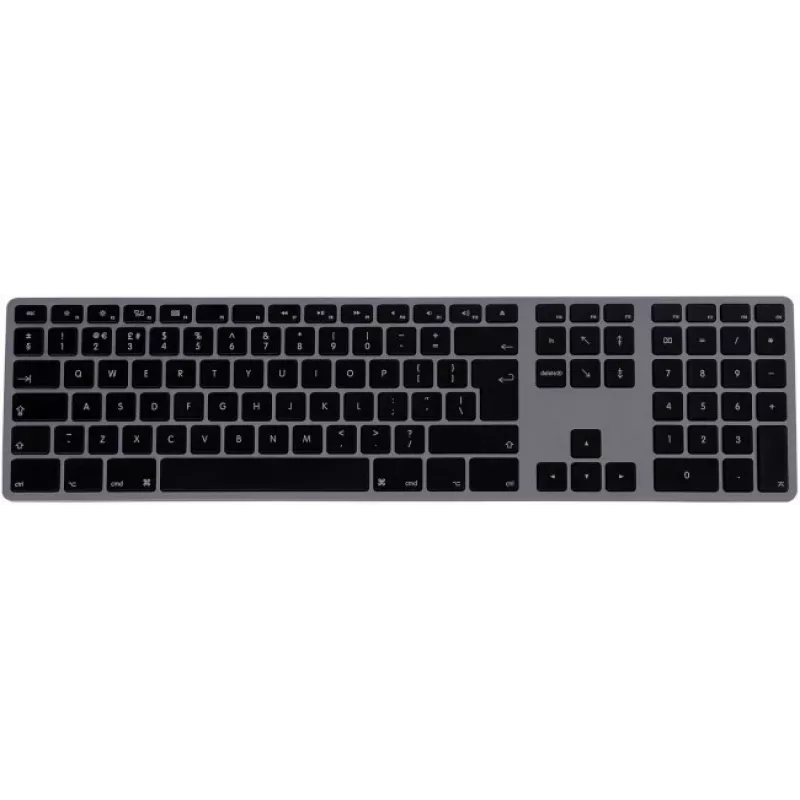 Klaviatūra Matias FK318B-UK Aliumininis Mac Hub 2xUSB Space Gray — Mechaninė Mac suderinama klaviatūra su integruotu USB šakotuvu