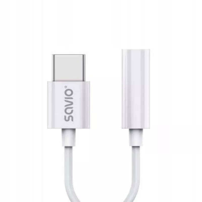 USB Type 3.1 C (M) – Jack 3.5mm (F) garso adapteris baltas SAVIO AK-51