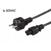 Power kabelis SAVIO CL-67 1.2 m H03VV-F 3×0.75 mm² IEC C to CEE7/7 Juoda