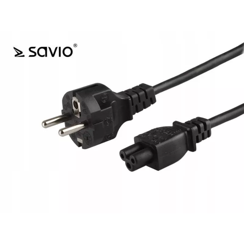Power kabelis SAVIO CL-67 1.2 m H03VV-F 3×0.75 mm² IEC C to CEE7/7 Juoda