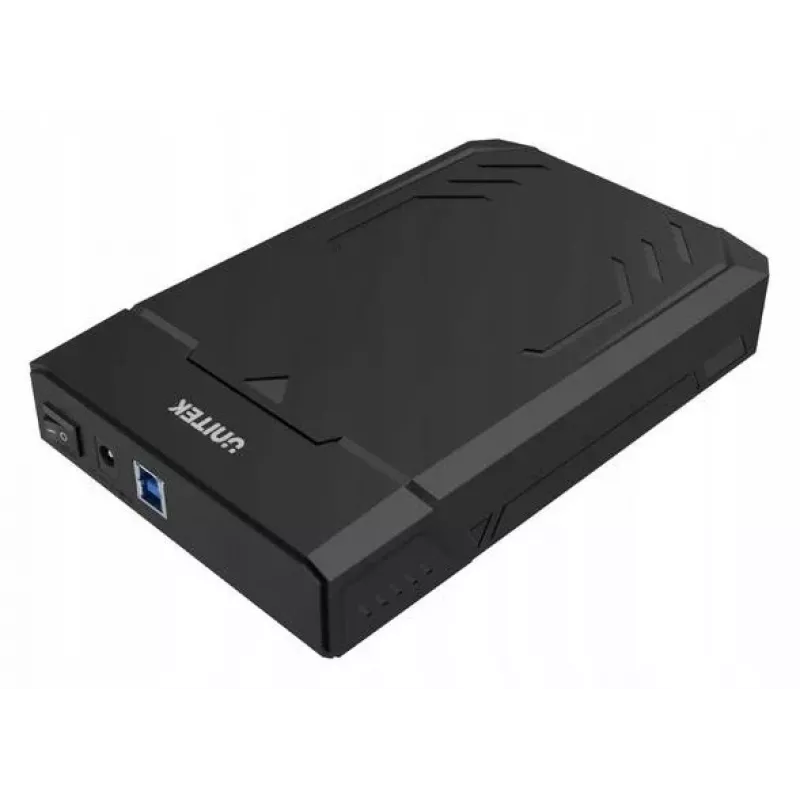 HDD/SSD korpusas Unitek Y-3035 — 2,5/3,5 colio SATA, USB 3.2 Gen 1 (USB Type-B), 6 Gbit/s, juodas, kintamosios srovės adapteris
