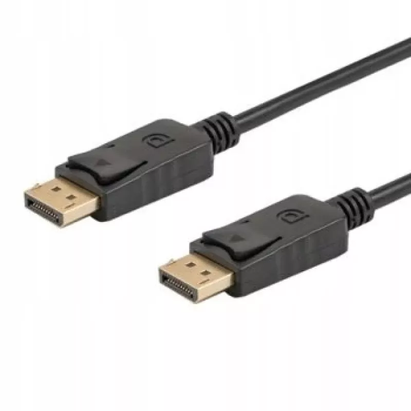 DisplayPort laidas SAVIO CL-136, DisplayPort kištukas–kištukas, 2 m, DP 1.2, auksiniai kontaktai, juodas