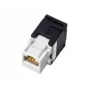 RJ45 laido jungtis Alantec MB001, tiesi moteriška, paauksuoti kontaktai, AWG 22/24, 568 A, termoplastikas, juoda/balta