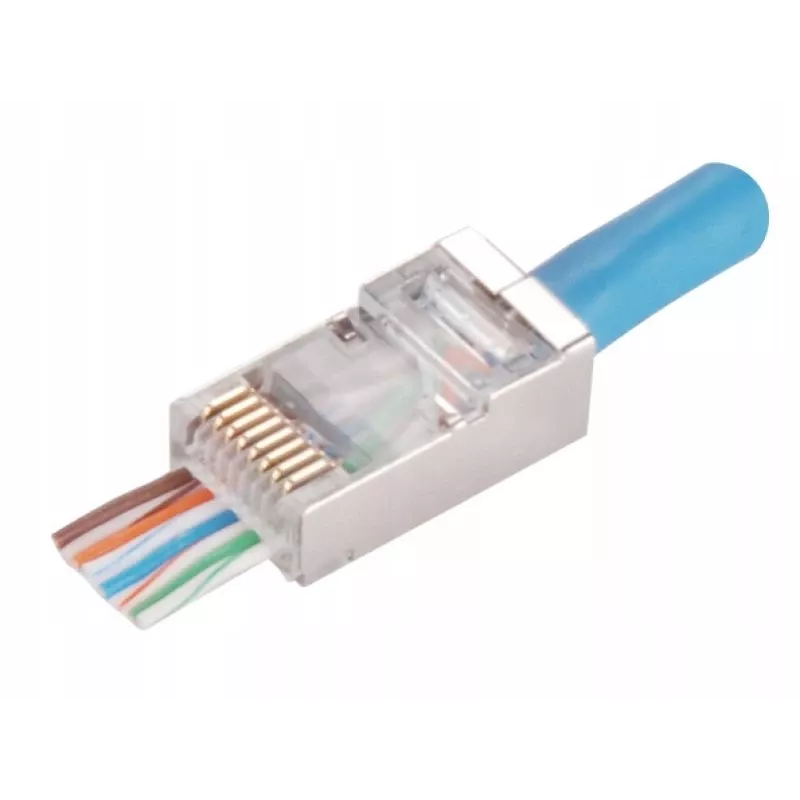 RJ45 STP Cat.5e tiesioginis kištukas Alantec WT116 pakuotė 100 vnt., ekranuota jungtis 8P8C kabeliams