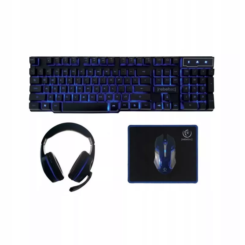 Klaviatūra su pele Rebeltec SHERMAN Gaming USB QZERTY anglų juoda