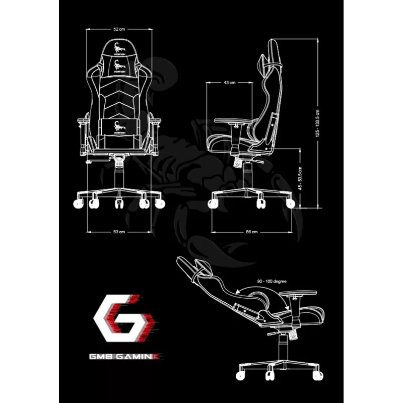 PC gaming kėdė Gembird GC-SCORPION-02X