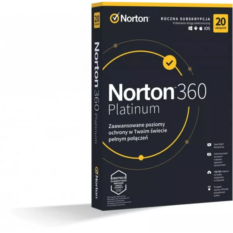 360 Platinum BOX 100GB PL 1User 20Devices 1Year 21427517