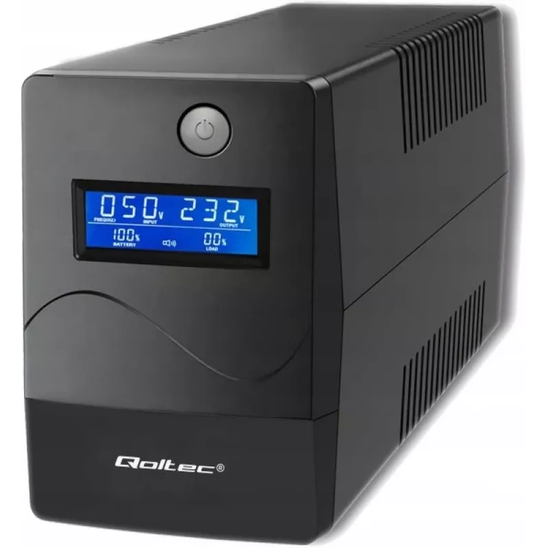 Qoltec Monolith nepertraukiamo maitinimo šaltinis (UPS) Dvigubos konversijos (Online) 0,45 kVA 240 W 2 AC lizdai