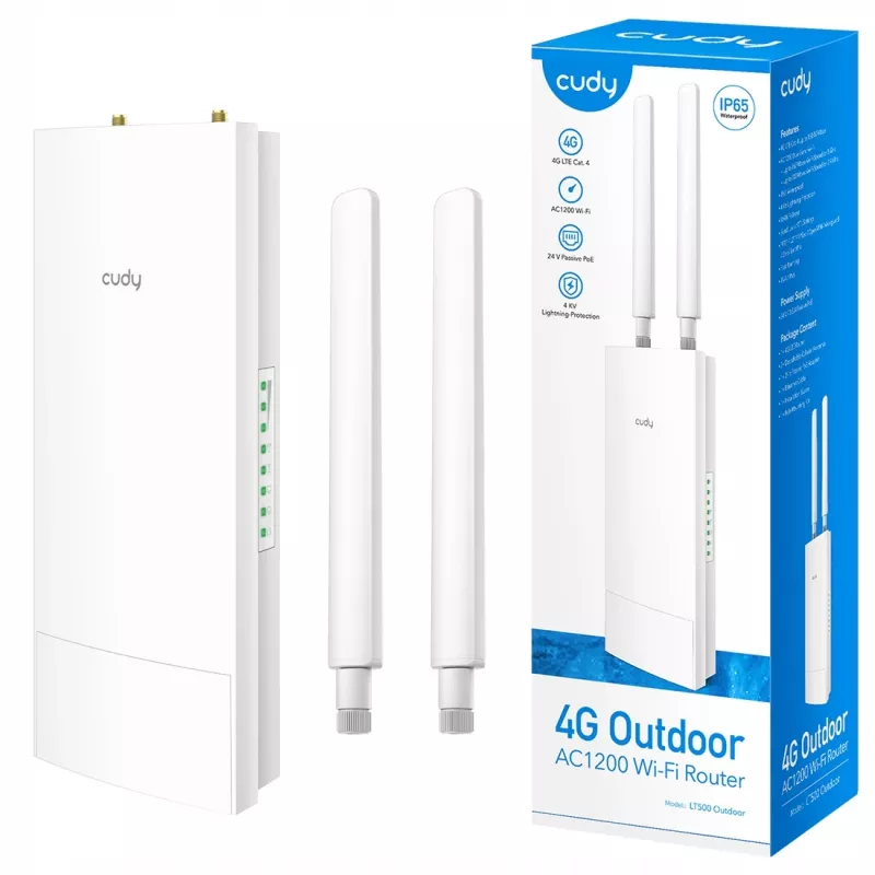 Cudy LT500 belaidis maršrutizatorius Fast Ethernet Dual-band (2,4 GHz / 5 GHz) 4G Baltas