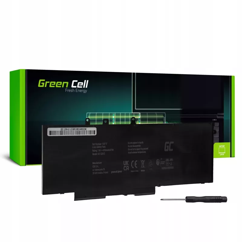 Green Cell GC-DE128V2 Laptop baterija 7.6 V 6000 MAh Dell Batteries