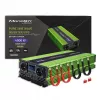 Qoltec Monolith įtampos keitiklis | Baterijos įkrovimas | UPS | 2000W | 4000W | 12V į 230V | Grynas sinusas | LCD juodai žalias