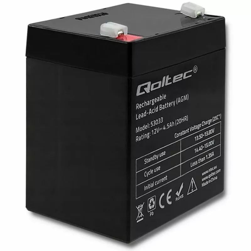 AGM baterija Qoltec 53033 4.5 Ah 15 V 65.5 A Motociklas