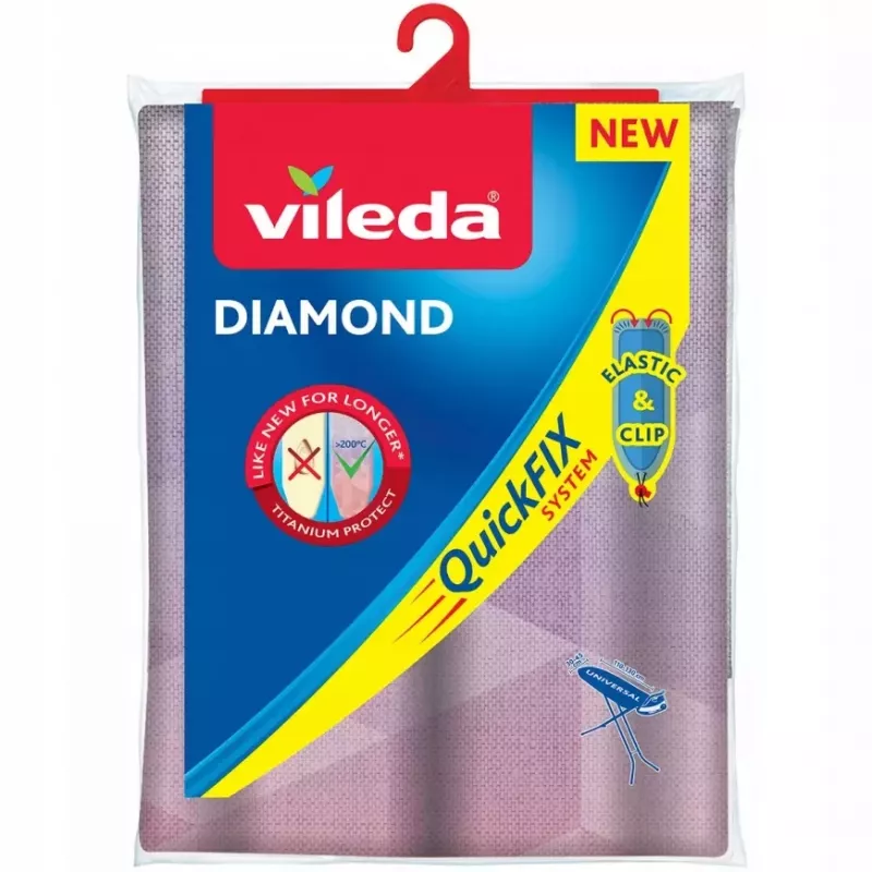 Lygintuvo lentos užvalkalas VILEDA Dimond 173333 standartinėms lentoms 1200×380 mm, medvilnė / putplastis, atsparus karščiui iki 200 °C