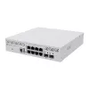 Valdomas L3 komutatorius MikroTik CRS310-8G+2S+IN — 8× 2.5G RJ-45, 2× SFP+, PoE, 1U rack-mount, Baltas