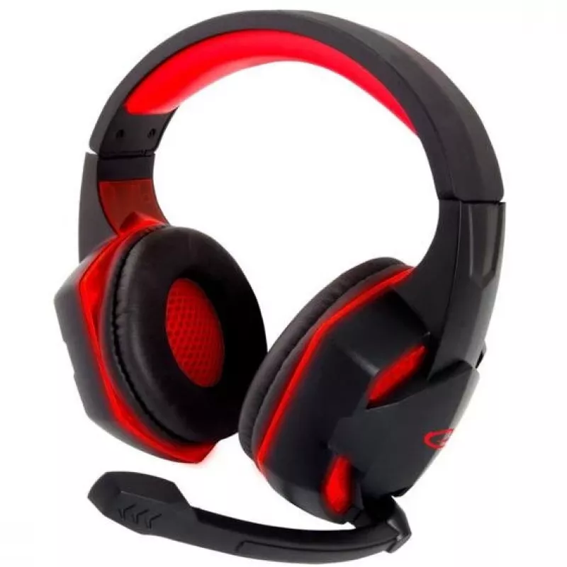Žaidimų ausinės ESPERANZA BLACKBIRD, mikrofonas, USB/Jack 3,5 mm, juoda/raudona