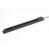 Armac M12 19 colių stovo maitinimo juosta, 12x 230V, vertikali, 1,5 m, juoda (M12/15/CZ)
