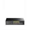 Tinklo jungiklis Cudy FS1010PG — 10/100 Mbps, 8 PoE prievadai, 2 aukštyn, 120 W PoE biudžetas, metalinis korpusas
