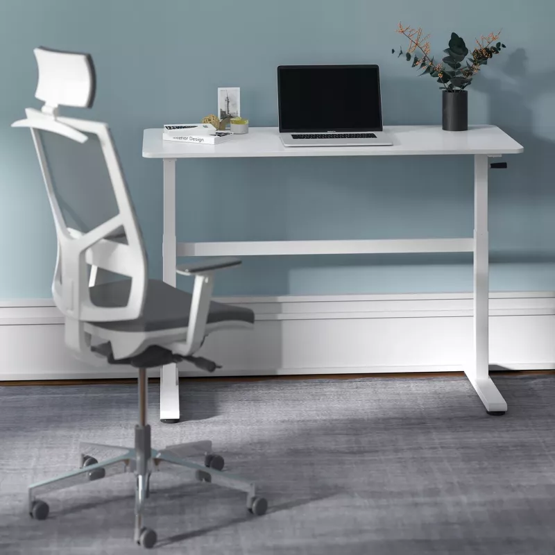 Rankinio aukščio reguliavimo stalas Ergo Office, maks. 40 kg, maks. aukštis 117 cm, su stalviršiu darbui stovint ir sėdint, ER-401 W